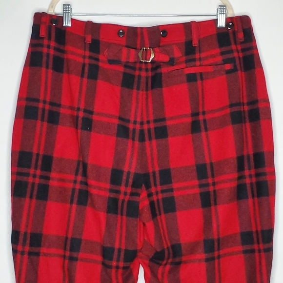 Banana Republic Plaid Riding Pants Size 18 Wool Blend Button Fly Ankle Ties - Picture 7 of 16